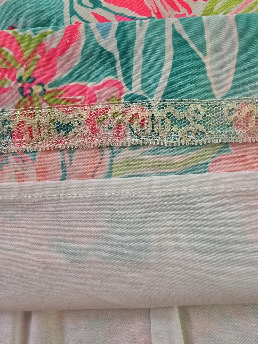 NWOT Lilly Pulitzer Floral Lace-Trim A-Line Dress with Matching Jewelry, Size 14 - Picture 9 of 16